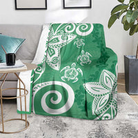 Polynesia Blanket Green Tribal Turtle Floral Pattern LT05 - Polynesian Pride