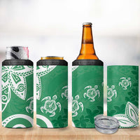 Polynesia 4 in 1 Can Cooler Tumbler Green Tribal Turtle Floral Pattern LT05 - Polynesian Pride