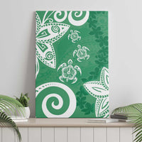 Polynesia Canvas Wall Art Green Tribal Turtle Floral Pattern LT05 - Polynesian Pride