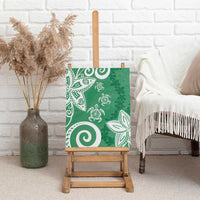 Polynesia Canvas Wall Art Green Tribal Turtle Floral Pattern LT05 - Polynesian Pride