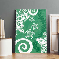 Polynesia Canvas Wall Art Green Tribal Turtle Floral Pattern LT05 - Polynesian Pride