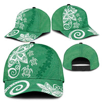 Polynesia Classic Cap Green Tribal Turtle Floral Pattern LT05 - Polynesian Pride