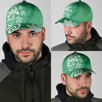 Polynesia Classic Cap Green Tribal Turtle Floral Pattern LT05 - Polynesian Pride