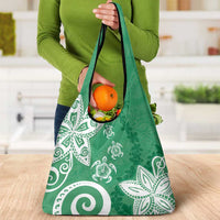 Polynesia Grocery Bag Green Tribal Turtle Floral Pattern LT05 - Polynesian Pride