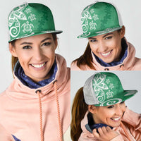 Polynesia Mesh Trucker Cap Green Tribal Turtle Floral Pattern LT05 - Polynesian Pride