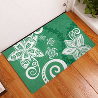 Polynesia Rubber Doormat Green Tribal Turtle Floral Pattern LT05 - Polynesian Pride