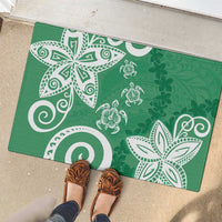 Polynesia Rubber Doormat Green Tribal Turtle Floral Pattern LT05 - Polynesian Pride