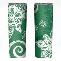 Polynesia Skinny Tumbler Green Tribal Turtle Floral Pattern LT05 Green - Polynesian Pride
