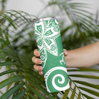 Polynesia Skinny Tumbler Green Tribal Turtle Floral Pattern LT05 - Polynesian Pride