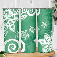 Polynesia Skinny Tumbler Green Tribal Turtle Floral Pattern LT05 - Polynesian Pride