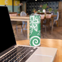 Polynesia Skinny Tumbler Green Tribal Turtle Floral Pattern LT05 - Polynesian Pride