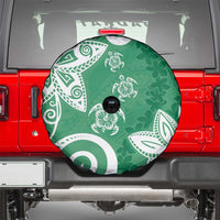 Polynesia Spare Tire Cover Green Tribal Turtle Floral Pattern LT05 - Polynesian Pride
