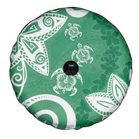 Polynesia Spare Tire Cover Green Tribal Turtle Floral Pattern LT05 - Polynesian Pride