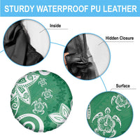 Polynesia Spare Tire Cover Green Tribal Turtle Floral Pattern LT05 - Polynesian Pride