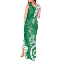 Polynesia Tank Maxi Dress Green Tribal Turtle Floral Pattern LT05 - Polynesian Pride