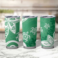 Polynesia Tumbler Cup Green Tribal Turtle Floral Pattern LT05 - Polynesian Pride