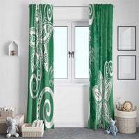 Polynesia Window Curtain Green Tribal Turtle Floral Pattern LT05 - Polynesian Pride