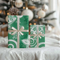 Polynesia Wrapping Paper Green Tribal Turtle Floral Pattern LT05 - Polynesian Pride