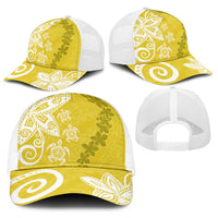 Polynesia Baseball Net Cap Yellow Tribal Turtle Floral Pattern LT05 - Polynesian Pride