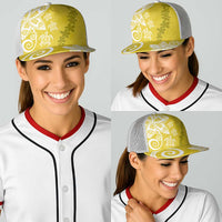Polynesia Baseball Net Cap Yellow Tribal Turtle Floral Pattern LT05 - Polynesian Pride
