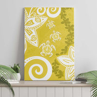 Polynesia Canvas Wall Art Yellow Tribal Turtle Floral Pattern LT05 - Polynesian Pride