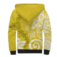 Polynesia Sherpa Hoodie Yellow Tribal Turtle Floral Pattern LT05 - Polynesian Pride