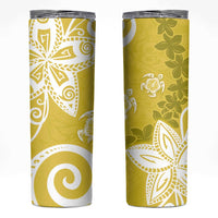 Polynesia Skinny Tumbler Yellow Tribal Turtle Floral Pattern LT05 Yellow - Polynesian Pride