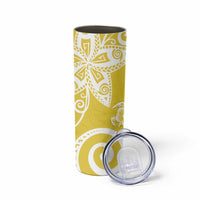 Polynesia Skinny Tumbler Yellow Tribal Turtle Floral Pattern LT05 - Polynesian Pride