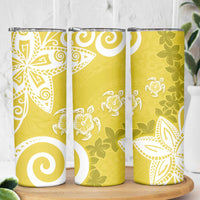 Polynesia Skinny Tumbler Yellow Tribal Turtle Floral Pattern LT05 - Polynesian Pride
