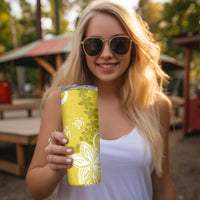 Polynesia Skinny Tumbler Yellow Tribal Turtle Floral Pattern LT05 - Polynesian Pride