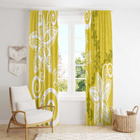 Polynesia Window Curtain Yellow Tribal Turtle Floral Pattern LT05 - Polynesian Pride
