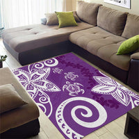 Polynesia Area Rug Purple Tribal Turtle Floral Pattern LT05 - Polynesian Pride