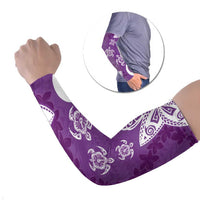 Polynesia Arm Sleeves Purple Tribal Turtle Floral Pattern LT05 Set of 2 Purple - Polynesian Pride