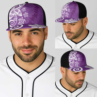 Polynesia Baseball Net Cap Purple Tribal Turtle Floral Pattern LT05 - Polynesian Pride