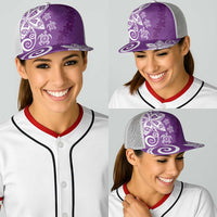 Polynesia Baseball Net Cap Purple Tribal Turtle Floral Pattern LT05 - Polynesian Pride