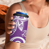 Polynesia 4 in 1 Can Cooler Tumbler Purple Tribal Turtle Floral Pattern LT05 - Polynesian Pride
