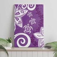 Polynesia Canvas Wall Art Purple Tribal Turtle Floral Pattern LT05 - Polynesian Pride