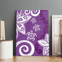 Polynesia Canvas Wall Art Purple Tribal Turtle Floral Pattern LT05 - Polynesian Pride