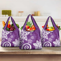 Polynesia Grocery Bag Purple Tribal Turtle Floral Pattern LT05 3-pack One Size Purple - Polynesian Pride