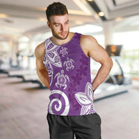 Polynesia Men Tank Top Purple Tribal Turtle Floral Pattern LT05 Purple - Polynesian Pride