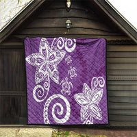 Polynesia Quilt Purple Tribal Turtle Floral Pattern