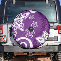 Polynesia Spare Tire Cover Purple Tribal Turtle Floral Pattern LT05 Purple - Polynesian Pride