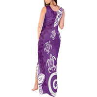 Polynesia Tank Maxi Dress Purple Tribal Turtle Floral Pattern LT05 - Polynesian Pride