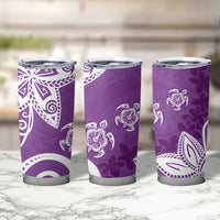 Polynesia Tumbler Cup Purple Tribal Turtle Floral Pattern LT05 - Polynesian Pride