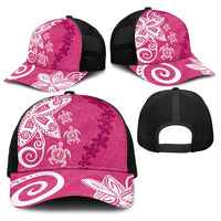 Polynesia Baseball Net Cap Pink Tribal Turtle Floral Pattern LT05 - Polynesian Pride