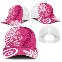 Polynesia Baseball Net Cap Pink Tribal Turtle Floral Pattern LT05 - Polynesian Pride