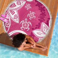 Polynesia Beach Blanket Pink Tribal Turtle Floral Pattern LT05 - Polynesian Pride