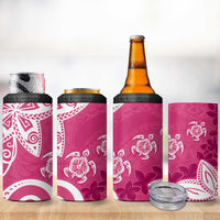Polynesia 4 in 1 Can Cooler Tumbler Pink Tribal Turtle Floral Pattern LT05 - Polynesian Pride