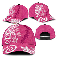 Polynesia Classic Cap Pink Tribal Turtle Floral Pattern LT05 - Polynesian Pride
