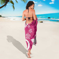 Polynesia Sarong Pink Tribal Turtle Floral Pattern